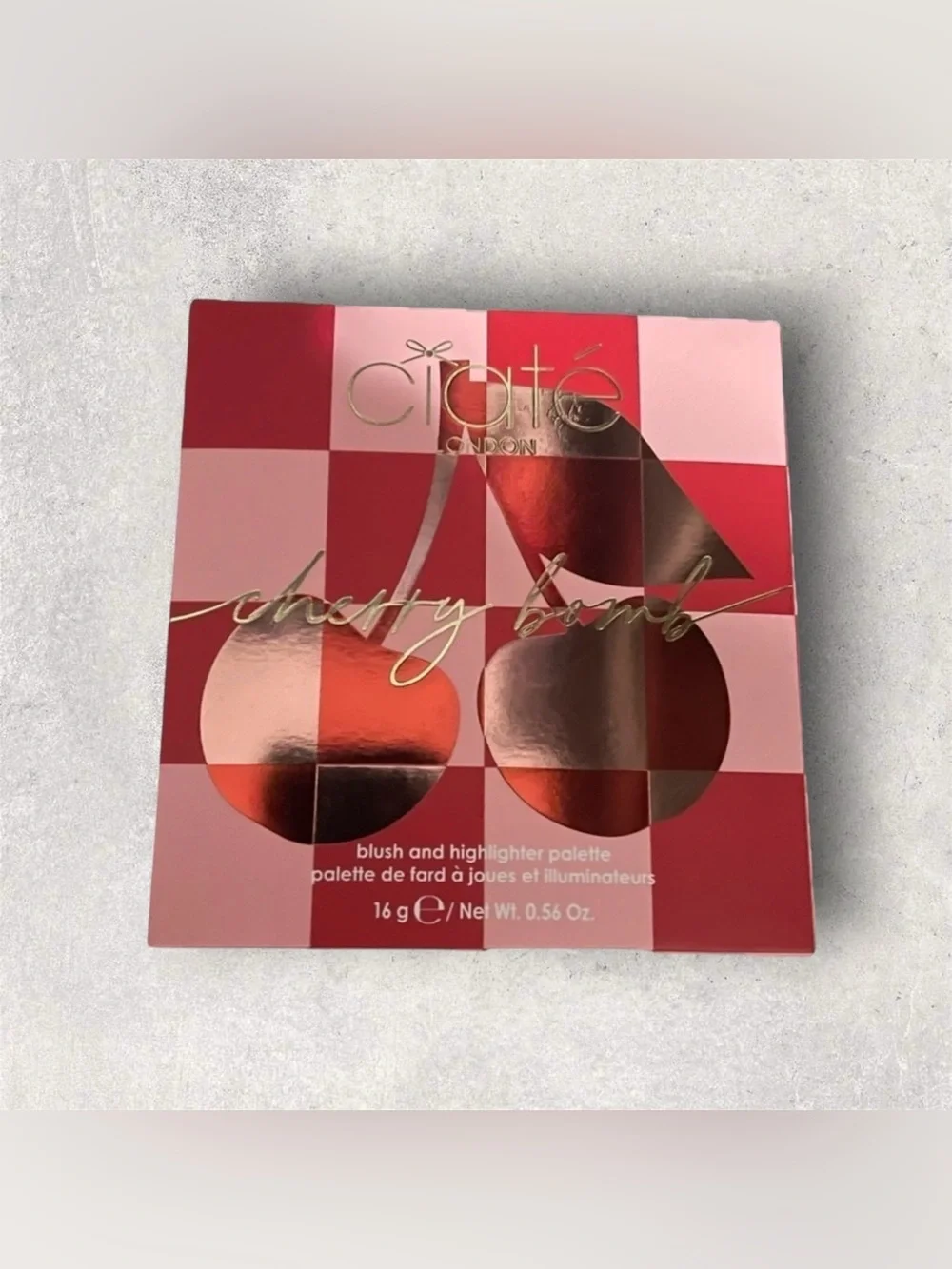 Ciaté London Cherry Bomb Blush & Highlighter Palette Light/Medium NIB